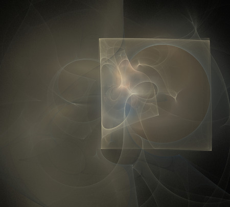 image of one Digital Fractal on Black Colorの写真素材