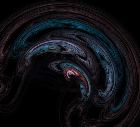 image of one Digital Fractal on Black Colorの写真素材