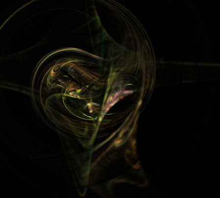 image of one Digital Fractal on Black Colorの写真素材