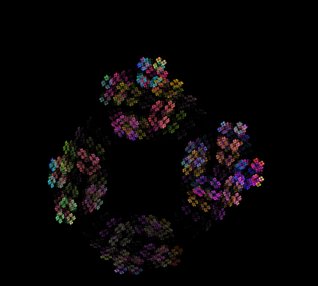 image of one Digital Fractal on Black Colorの写真素材