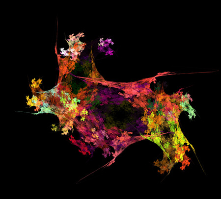 image of one Digital Fractal on Black Colorの写真素材