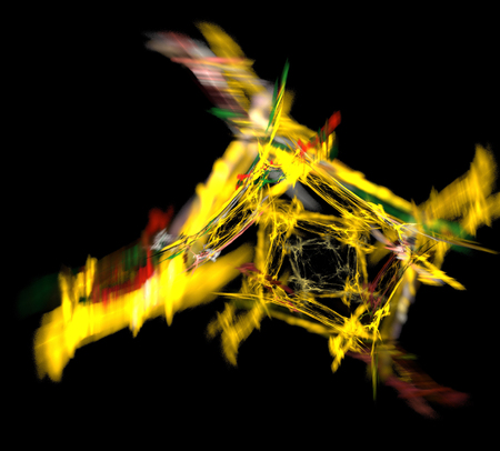 image of one Digital Fractal on Black Colorの写真素材