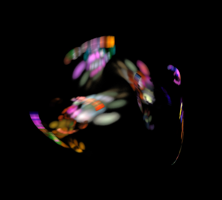 image of one Digital Fractal on Black Colorの写真素材