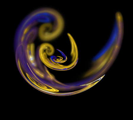 image of one Digital Fractal on Black Colorの写真素材