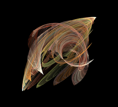 image of one Digital Fractal on Black Colorの写真素材