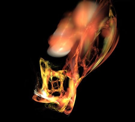 image of one Digital Fractal on Black Colorの写真素材