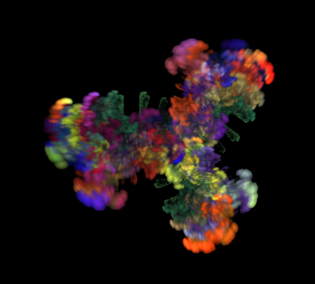 image of one Digital Fractal on Black Colorの写真素材