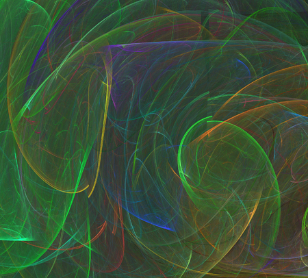 image of one Digital Fractal on Black Colorの写真素材