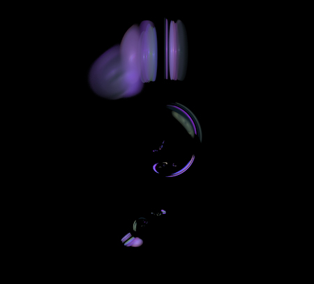image of one Digital Fractal on Black Color