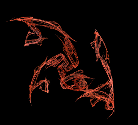 image of one Digital Fractal on Black Colorの写真素材