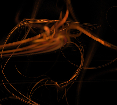 image of one Digital Fractal on Black Colorの写真素材