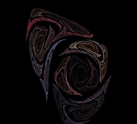 image of one Digital Fractal on Black Colorの写真素材