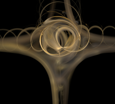 image of one Digital Fractal on Black Colorの写真素材