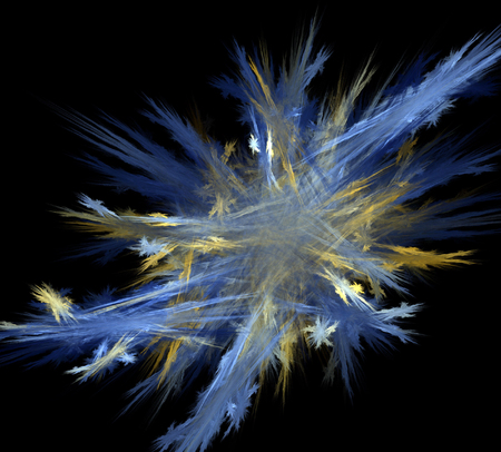 image of one Digital Fractal on Black Colorの写真素材