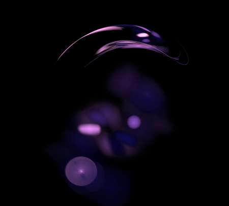 image of one Digital Fractal on Black Colorの写真素材