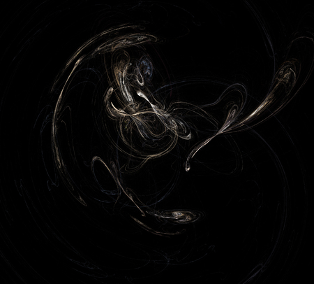 image of one Digital Fractal on Black Colorの写真素材