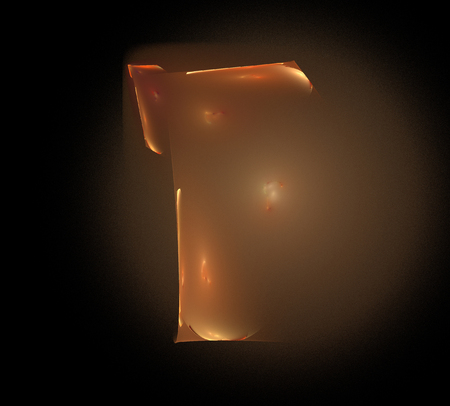 image of one Digital Fractal on Black Colorの写真素材