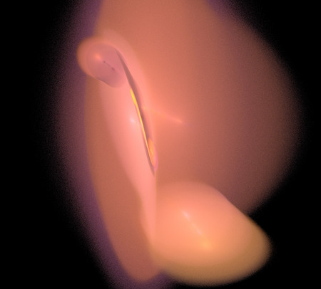 image of one Digital Fractal on Black Colorの写真素材