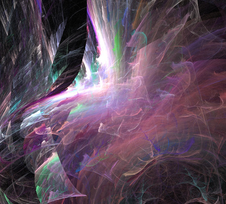 image of one Digital Fractal on Black Colorの写真素材