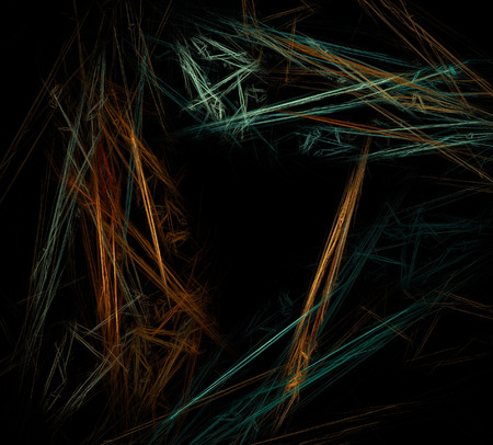 image of one Digital Fractal on Black Colorの写真素材