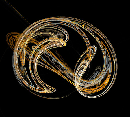 image of one Digital Fractal on Black Colorの写真素材