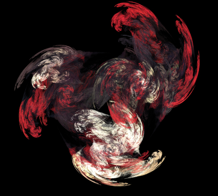 image of one Digital Fractal on Black Colorの写真素材