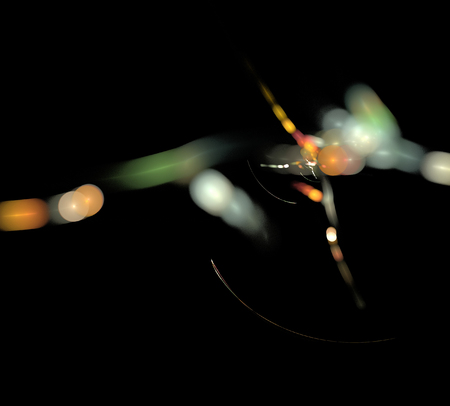 image of one Digital Fractal on Black Colorの写真素材