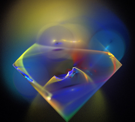 image of one Digital Fractal on Black Colorの写真素材