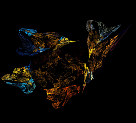 image of one Digital Fractal on Black Colorの写真素材