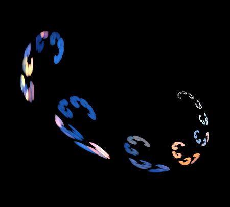 image of one Digital Fractal on Black Color