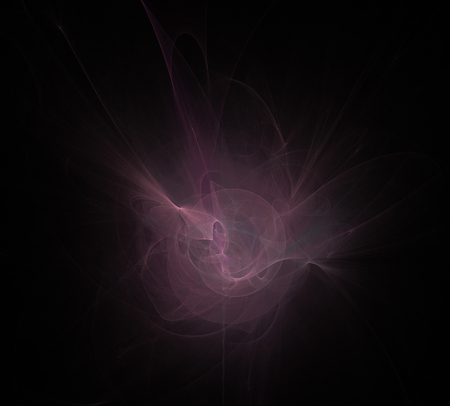 image of one Digital Fractal on Black Colorの写真素材