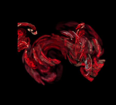 image of one Digital Fractal on Black Colorの写真素材