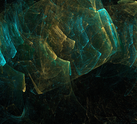 image of one Digital Fractal on Black Colorの写真素材