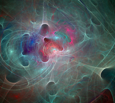 image of one Digital Fractal on Black Colorの写真素材