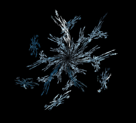 image of one Digital Fractal on Black Colorの写真素材
