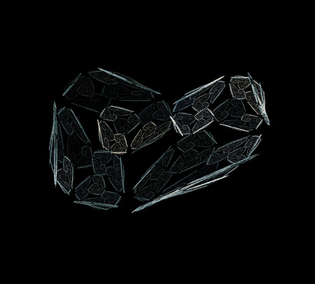 image of one Digital Fractal on Black Colorの写真素材