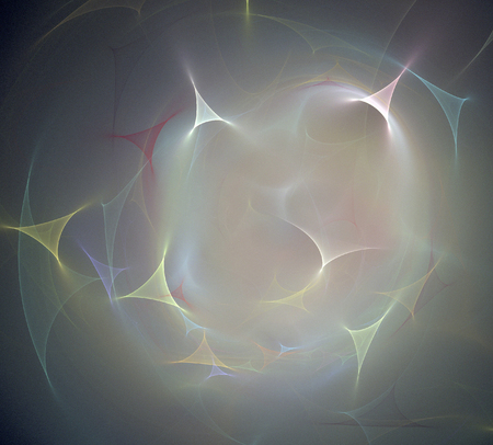image of one Digital Fractal on Black Colorの写真素材