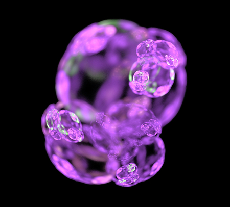 image of one Digital Fractal on Black Colorの写真素材