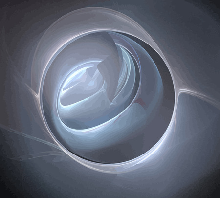 image of one Digital Fractal on Black Colorの写真素材