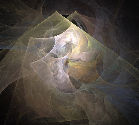 image of one Digital Fractal on Black Colorの写真素材