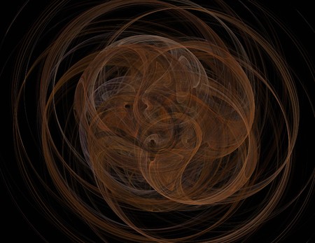 image of one Digital Fractal on Black Colorの写真素材