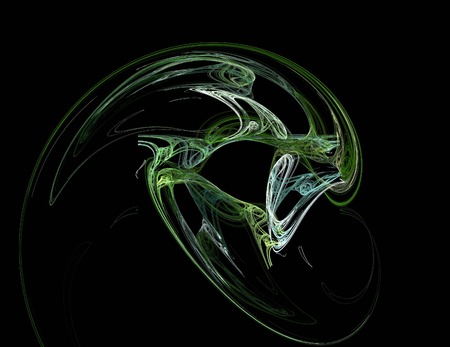 image of one Digital Fractal on Black Colorの写真素材