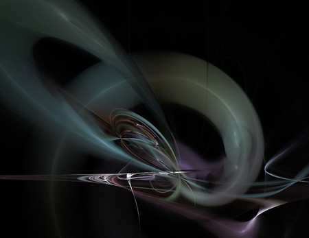 image of one Digital Fractal on Black Colorの写真素材