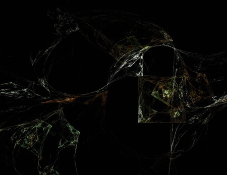 image of one Digital Fractal on Black Colorの写真素材