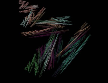 image of one Digital Fractal on Black Colorの写真素材