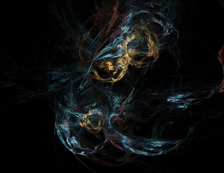 image of one Digital Fractal on Black Colorの写真素材