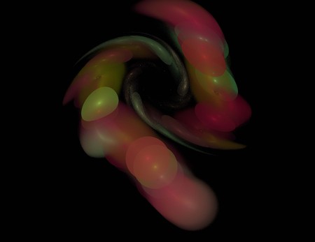 image of one Digital Fractal on Black Colorの写真素材