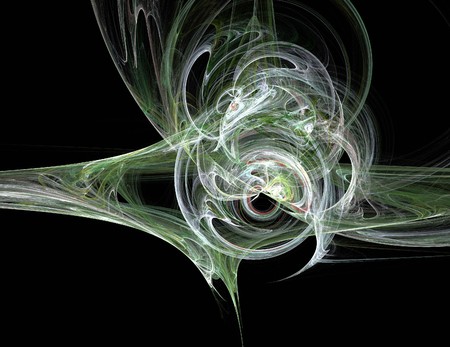 image of one Digital Fractal on Black Colorの写真素材