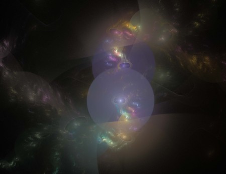 image of one Digital Fractal on Black Colorの写真素材