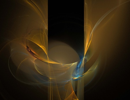 image of one Digital Fractal on Black Colorの写真素材